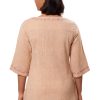 MINC Ecofriendly Embroidered Kurti in Beige Khadi Cotton