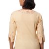 MINC Ecofriendly fashion Embroidered Khadi Cotton Short Top in Sunshine Yellow