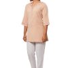 MINC Ecofriendly fashion Embroidered Kurti in Beige Khadi Cotton