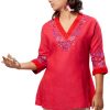 MINC June Kimono Top in Fuchsia Linen