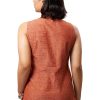 MINC Slim Fit V-Neck Shirt in Brown Khadi Cotton