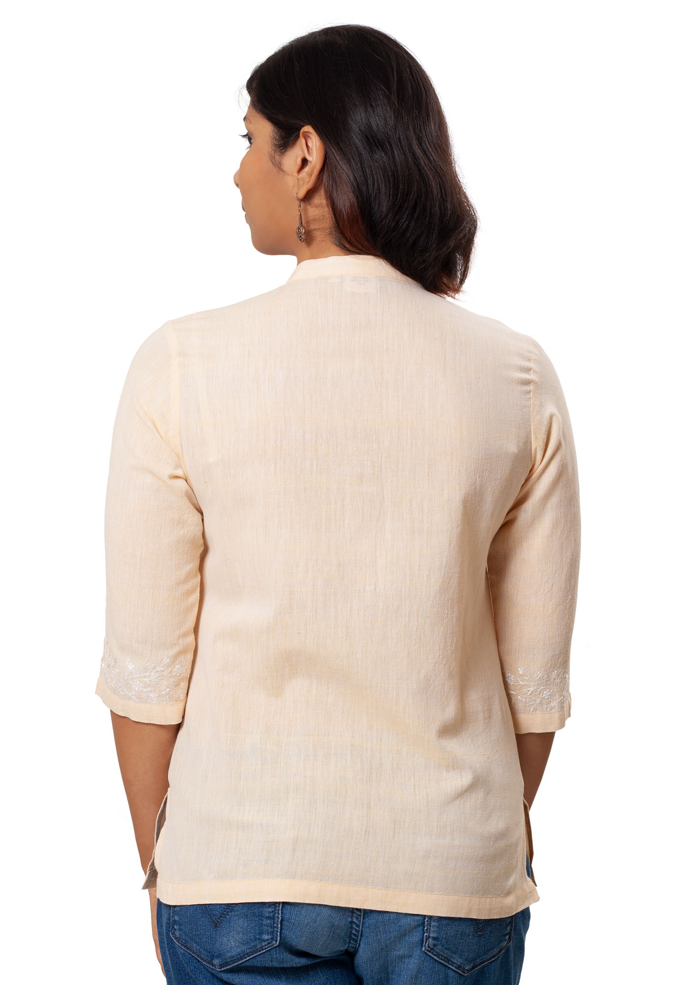 MINC Womens Couture Stella Khadi Cotton Top in Sunshine Yellow