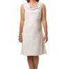 MINC eco friendly womens couture Elegant Beige Cowl Neck Dress in Linen