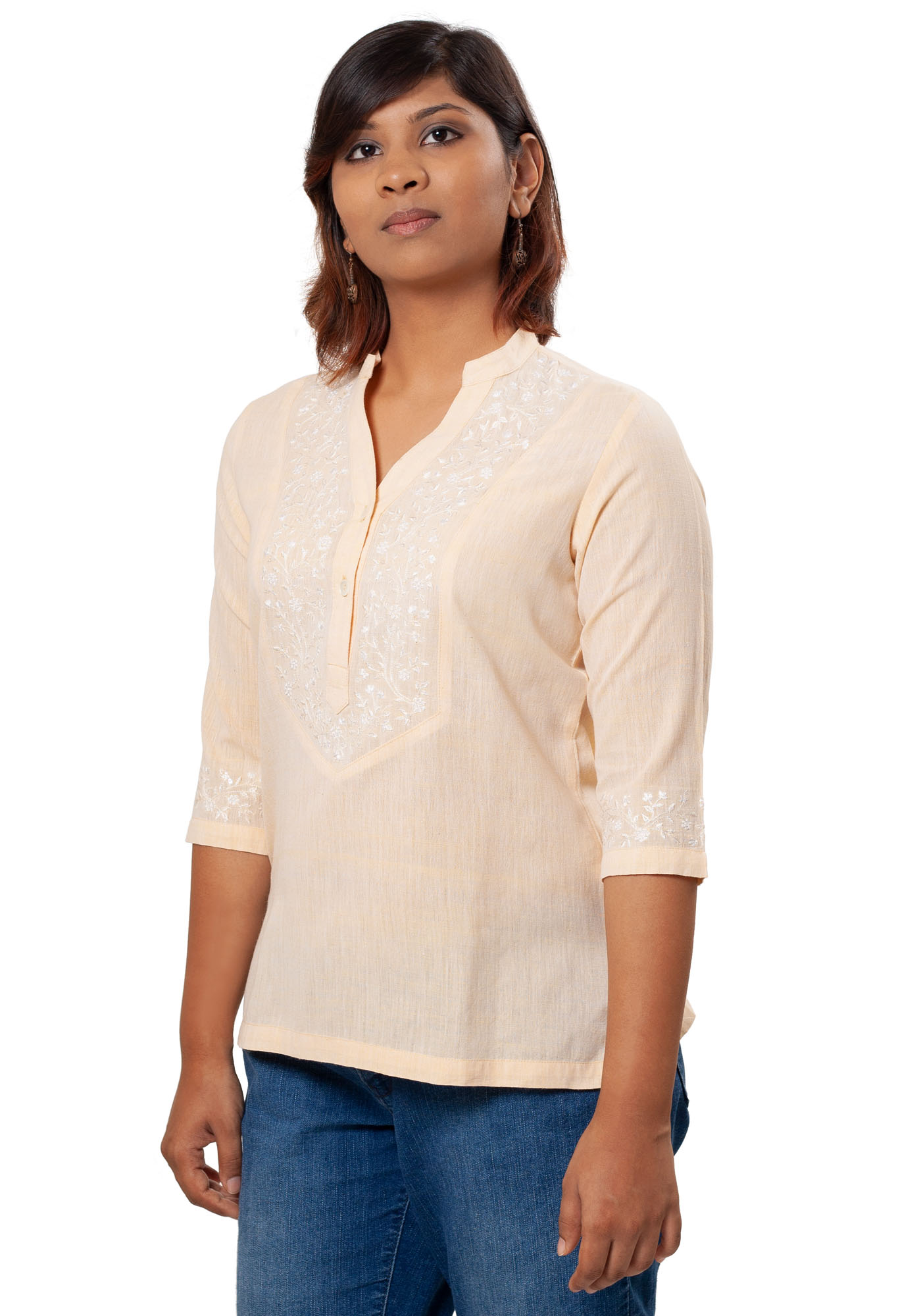 MINC ecofashion Stella Khadi Cotton Top in Sunshine Yellow