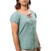 MINC womens wear Jane Peasant Top in Sea Green Khadi Cotton