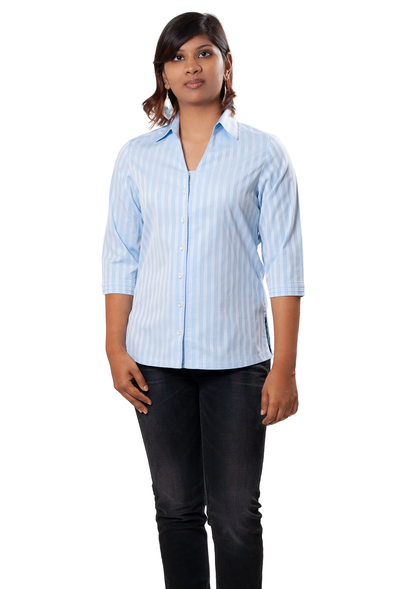 MINC Classic Striped Blue Cotton Button Down Shirt
