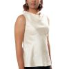 MINC Cowl Neck Short Top in Dupion Silk