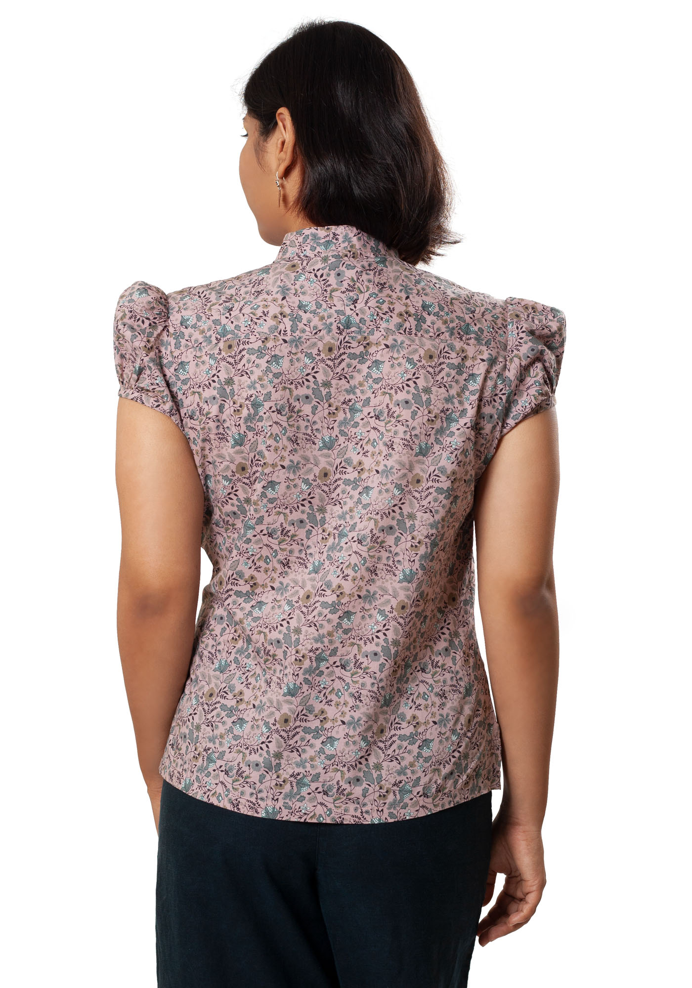 MINC Dusky Rose Floral Print Cotton Shirt