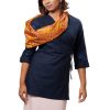 MINC Ecofashion Asymmetric Embroidered Tie Top in Navy Blue Cotton