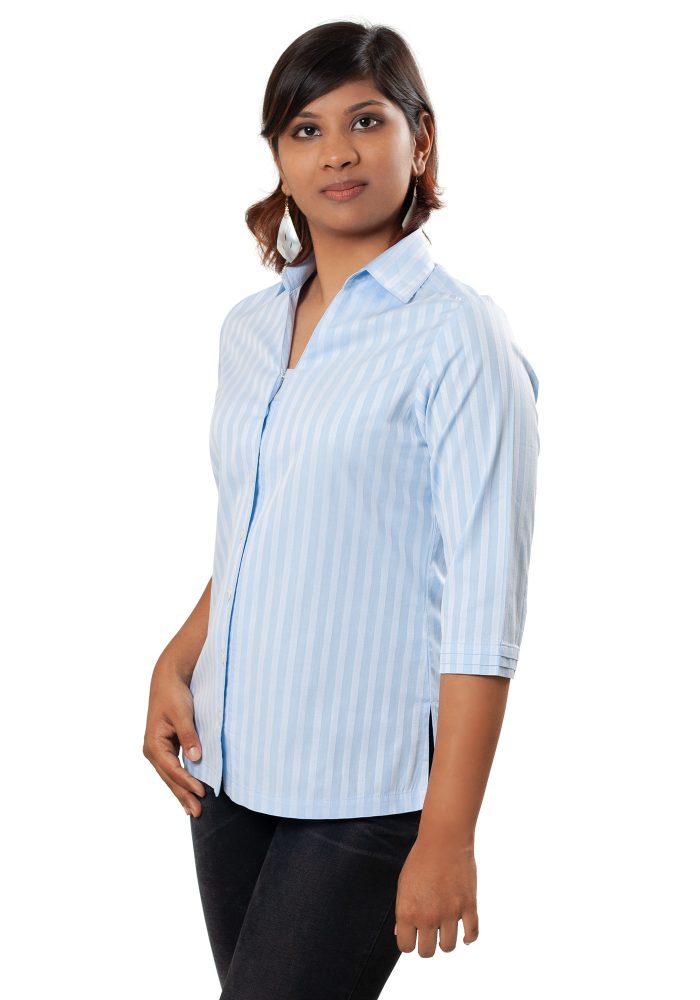 MINC Ecofashion Classic Striped Blue Cotton Shirt