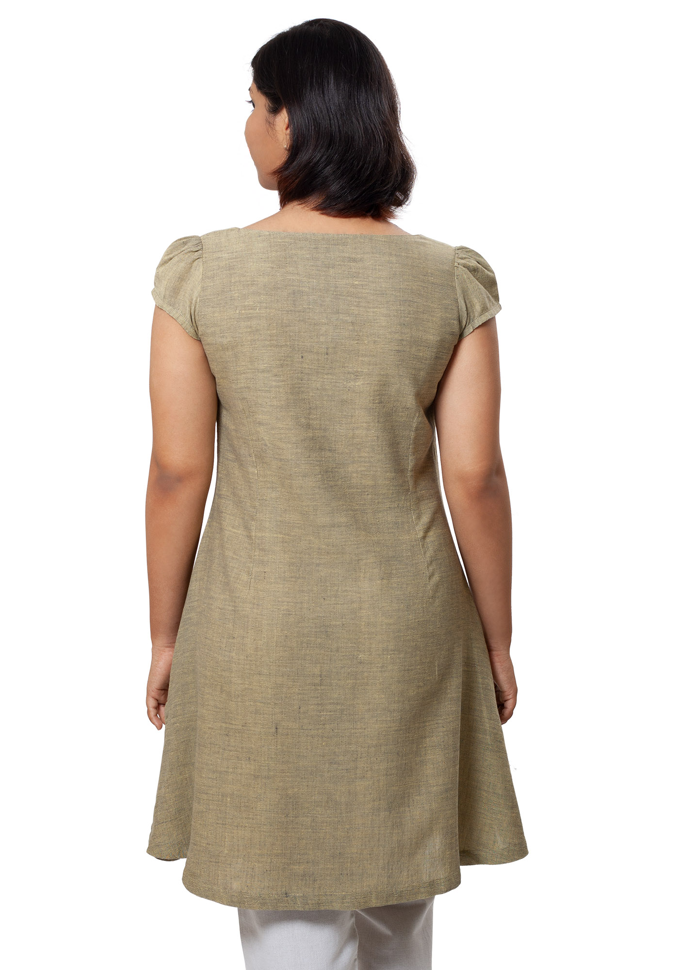 MINC Ecofashion Long Tunic in Grassy Green Khadi Cotton