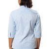 MINC Ecofashion Womens Classic Striped Blue Cotton Shirt