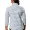MINC Ecofriendly Fashion Bias Trim Striped Blue Cotton Shirt