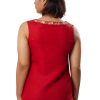 MINC Gilly Embroidered Linen Top in Red