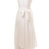 MINC Petite Girls Asymmetric Gown in Pearl White Silk