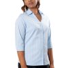MINC Womens Classic Striped Blue Cotton Shirt