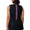 MINC eco fashion Embroidered Sleeveless Tunic in Black Linen