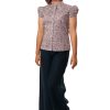 MINC womens eco friendly couture Dusky Rose Floral Print Cotton Shirt