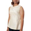 MINC womens high fashion Cowl Neck Short Top in Dupion Silk