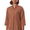 MINC Asymmetric Striped Brown Khadi Ecofriendly Cotton Shirt