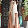 MINC Ecofashion Hand Embroidered Brown Linen Silk Lehenga