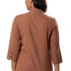 MINC Ecofriendly Fashion Asymmetric Striped Brown Khadi Cotton Shirt