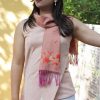 MINC Orange Blossoms Hand Embroidered Khadi Cotton Scarf