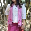 MINC Verbena Hand Embroidered Purple Khadi Cotton Scarf