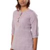 MINC Classic Embroidered Khadi Cotton Top in Lilac