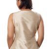 MINC Sleeveless Asymmetric Top in Beige Dupion Silk