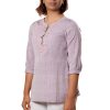 MINC couture for the eco friendly woman Classic Embroidered Khadi Cotton Top in Lilac