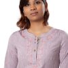 MINC eco fashion Classic Embroidered Khadi Cotton Top in Lilac