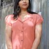 MINC eco fashion Embroidered Dress in Orange Khadi Cotton