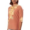 MINC eco fashion Patterned Tunic in Orange Khadi Cotton