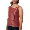 MINC eco fashion Sleeveless Asymmetric Top in Brick Red Dupion Silk