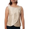 MINC eco friendly couture Sleeveless Asymmetric Top in Beige Dupion Silk