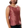 MINC eco friendly couture Sleeveless Asymmetric Top in Brick Red Dupion Silk