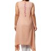 MINC eco friendly smart casuals Embroidered Sleeveless Kurti in Beige Khadi Cotton