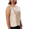 MINC ecofashion Sleeveless Asymmetric Top in Beige Dupion Silk