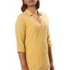 MINC ecofriendly couture V Neck Kurti in Mustard Yellow Khadi Cotton