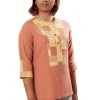 MINC womens eco friendly fashion Patterned Tunic in Orange Khadi Cotton
