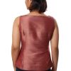 MINC womens fashion Sleeveless Asymmetric Top in Brick Red Dupion Silk