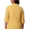 MINC womens high fashion V Neck Kurti in Mustard Yellow Khadi Cotton